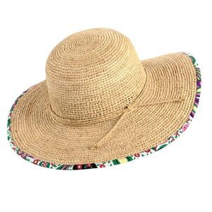 Vera Bradley “Viva La Vera” Quilted Floral Pattern Straw Sun Beac Hat - One Size